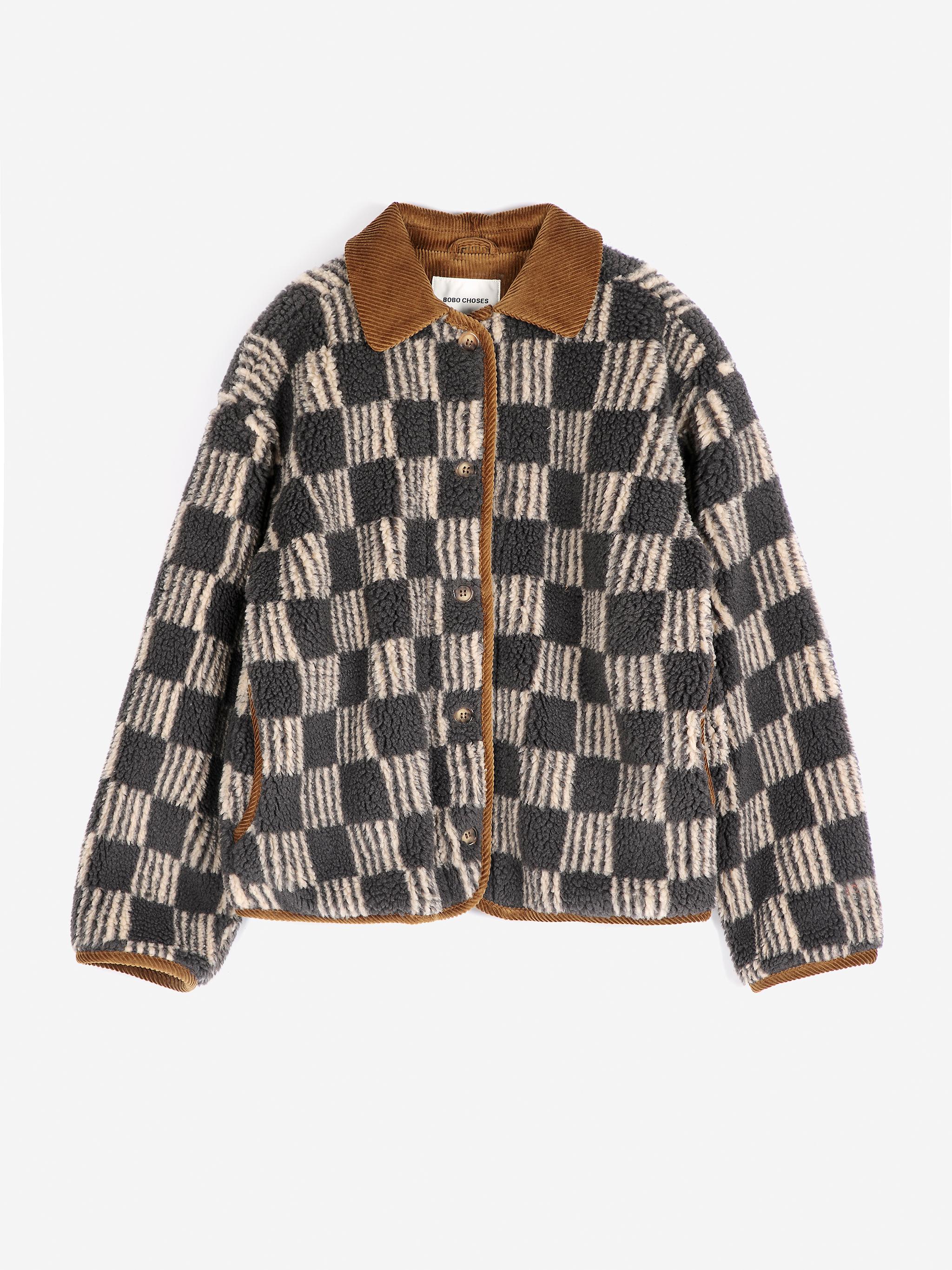 Bobo Choses Almost Moiré All Over Sherpa Jacket Damen Teddyjacke beige braun